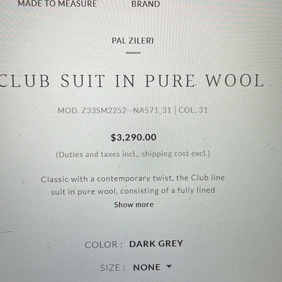 Paul Zileri club 100% wool suit - Picture 3 of 15